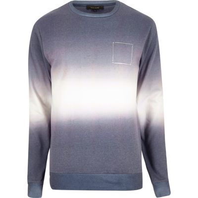 grey faded box chest print sweatshirt